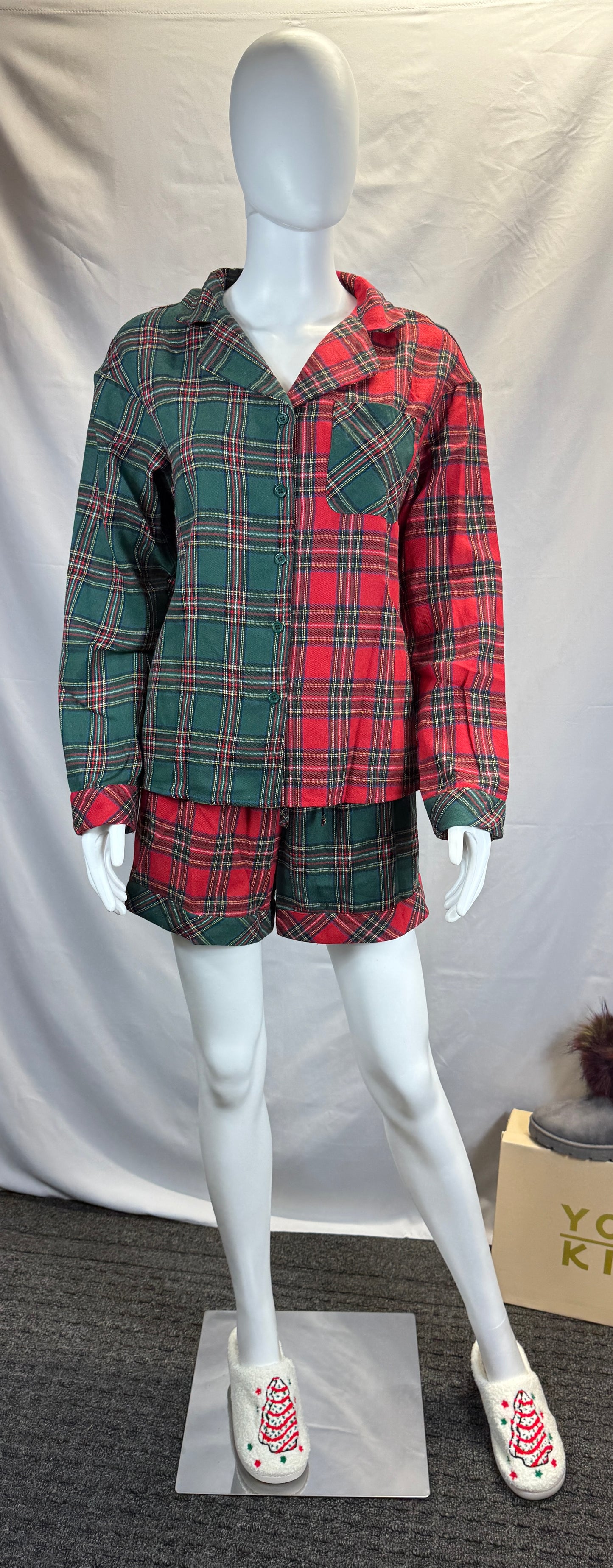 Plaid Christmas Pajamas Set
