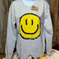 Boho Jane brand. Happy face sweatshirt in white or gray. S, M, L, XL. $28