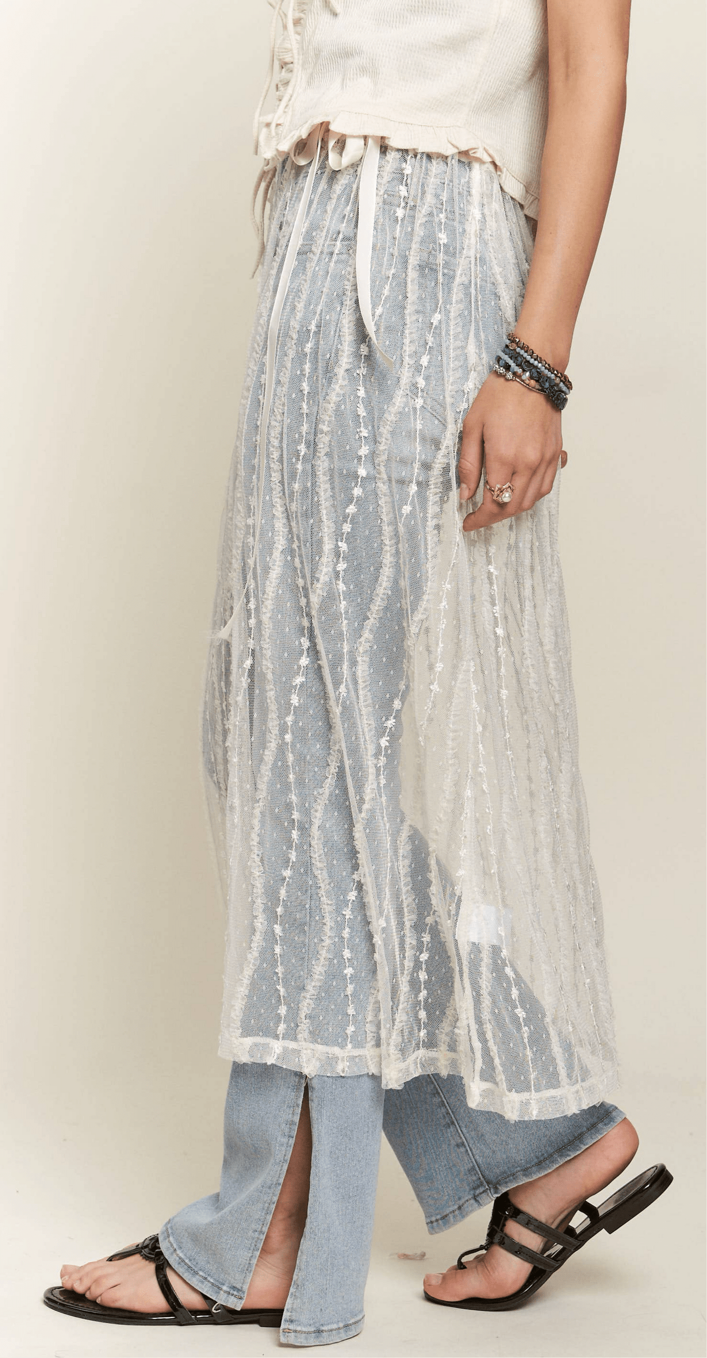 SHEER LAYERED MESH SKIRT