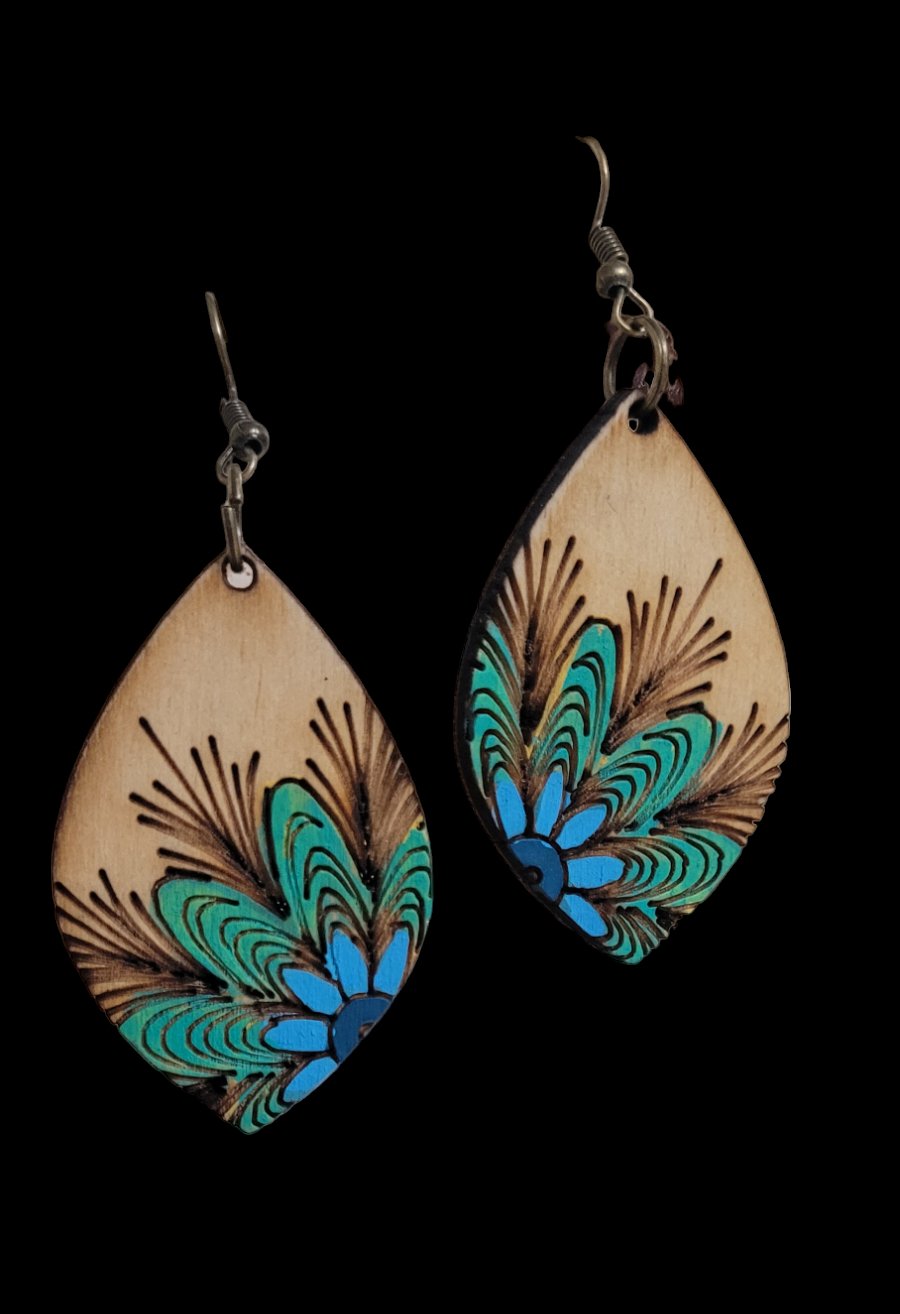 Wooden Boho Flower Earrings - the Boujee Sunflower