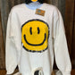 Boho Jane brand. Happy face sweatshirt in white or gray. S, M, L, XL. $28