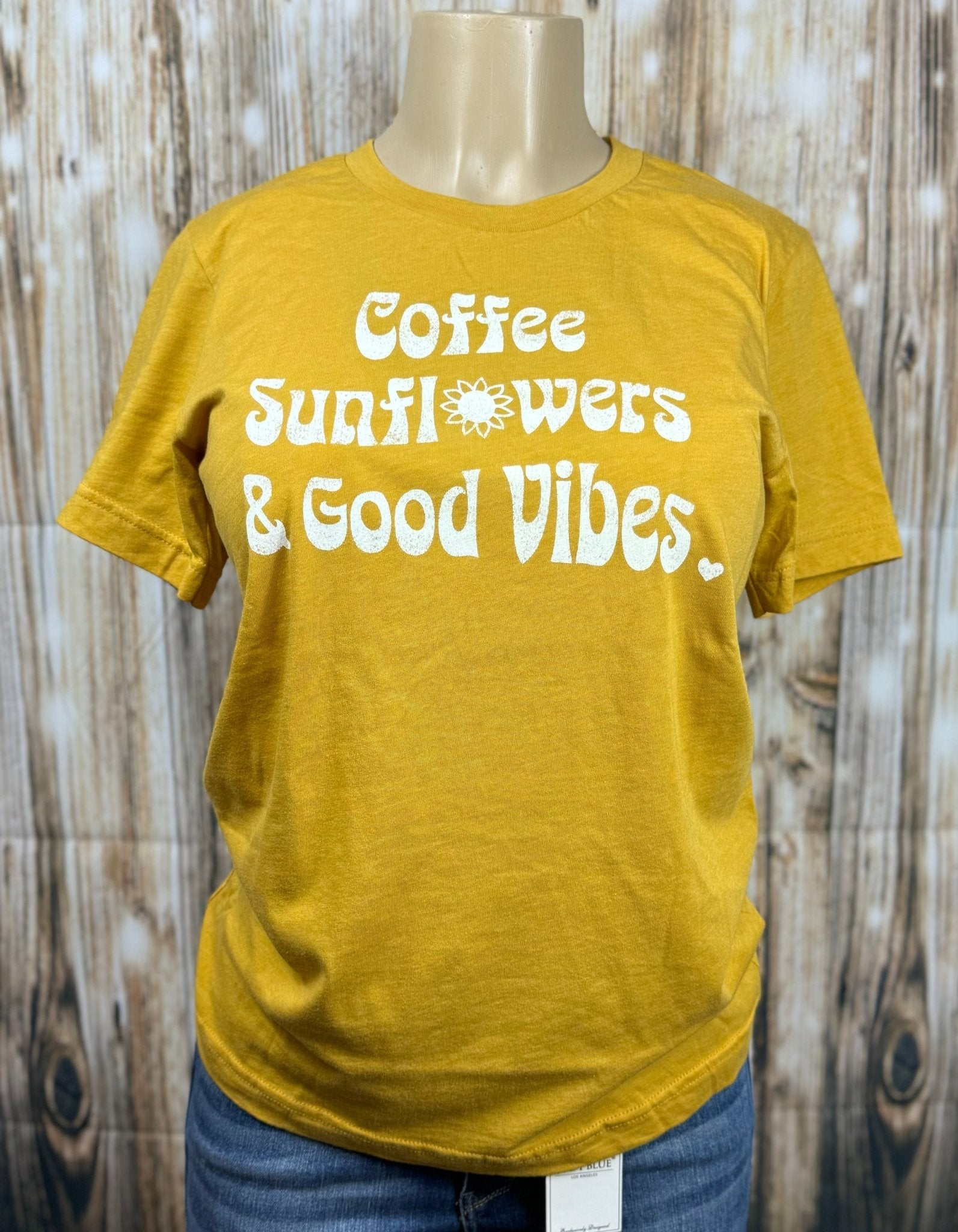 Coffee Sunflowers & Good Vibes Tee  - the Boujee Sunflower