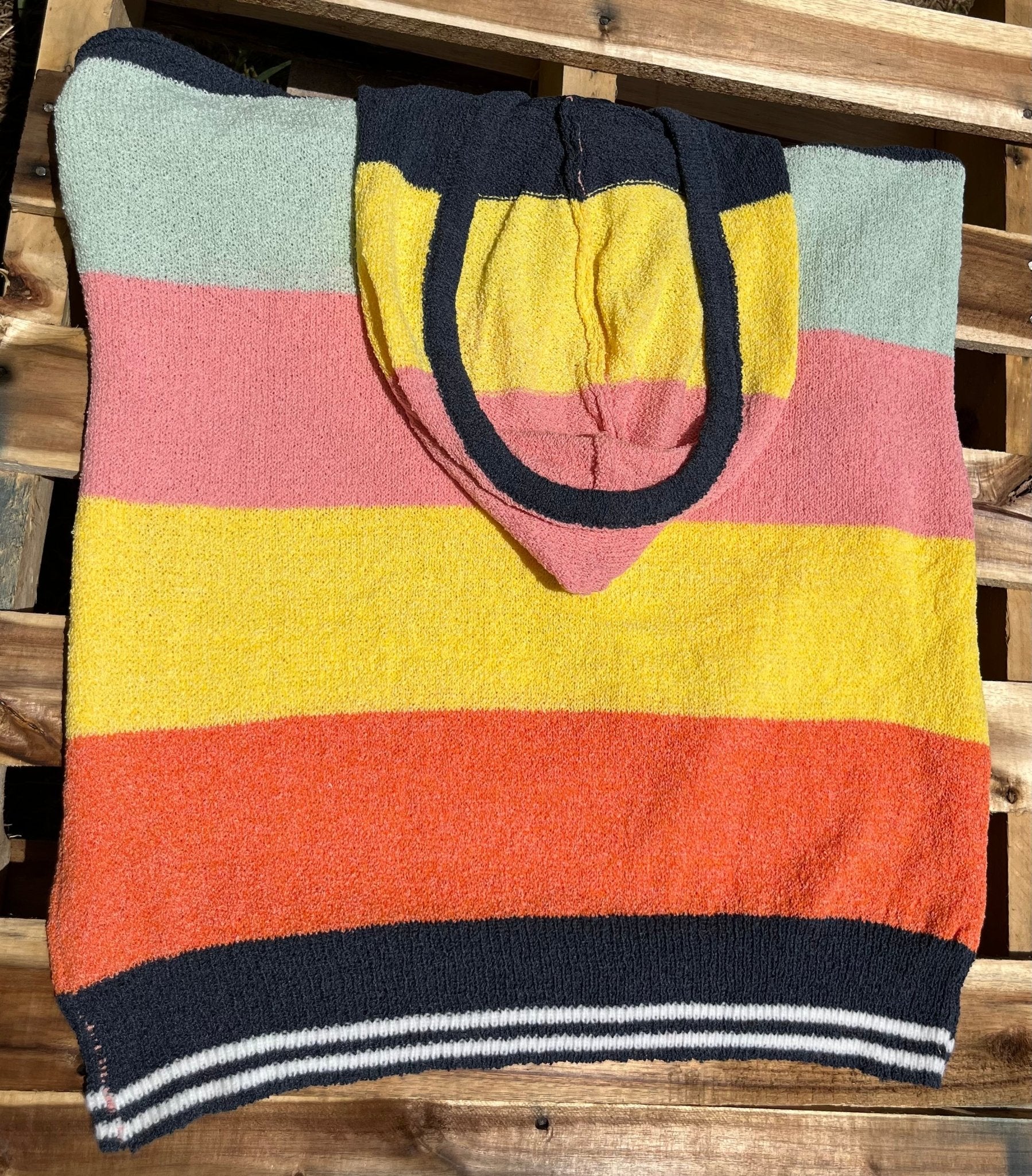 ADORA LA brand. Soft multicolored rainbow hoodie with drawstrings. S, M, L $35