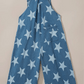 Star Print Button Strap Denim Overalls