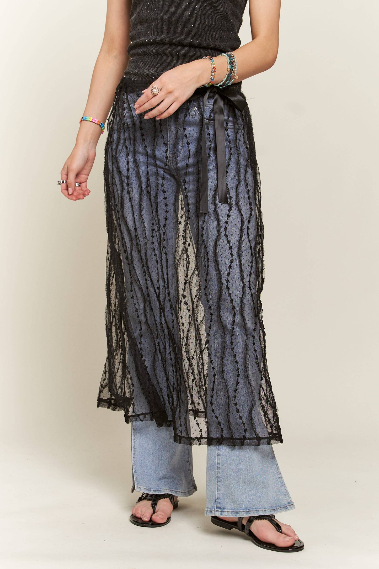 SHEER LAYERED MESH SKIRT