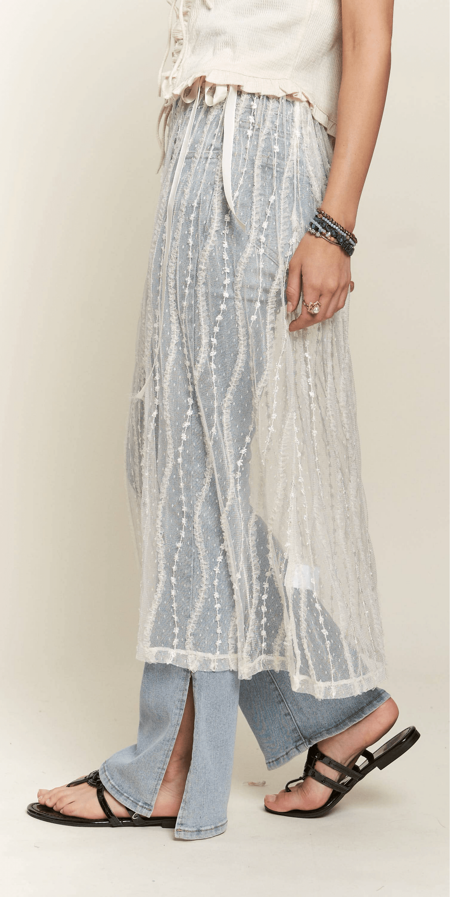 SHEER LAYERED MESH SKIRT