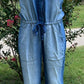 42POPS brand. Sleeveless Chambray jumpsuit with pockets, a drawstring waist and ankle cuffs. S, M, L, XL $28