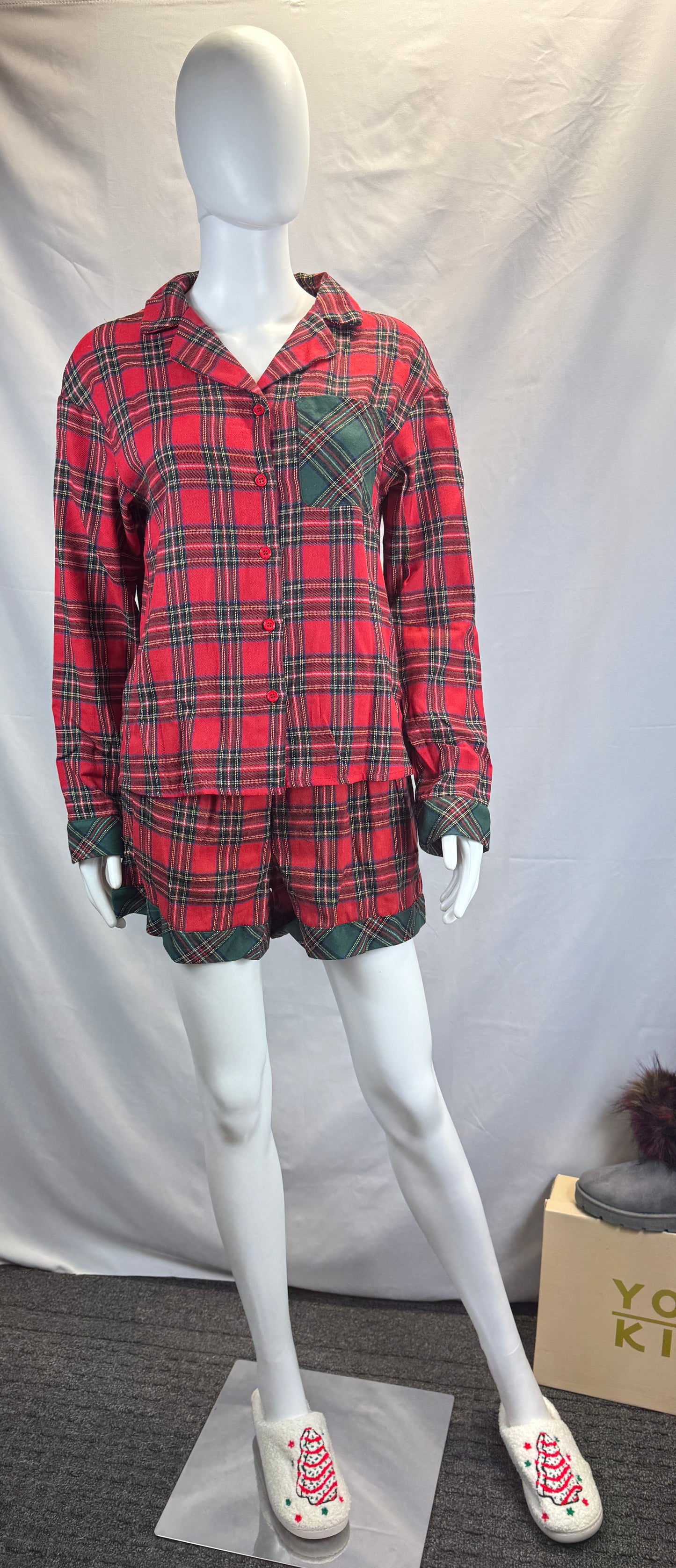 Plaid Christmas Pajamas Set
