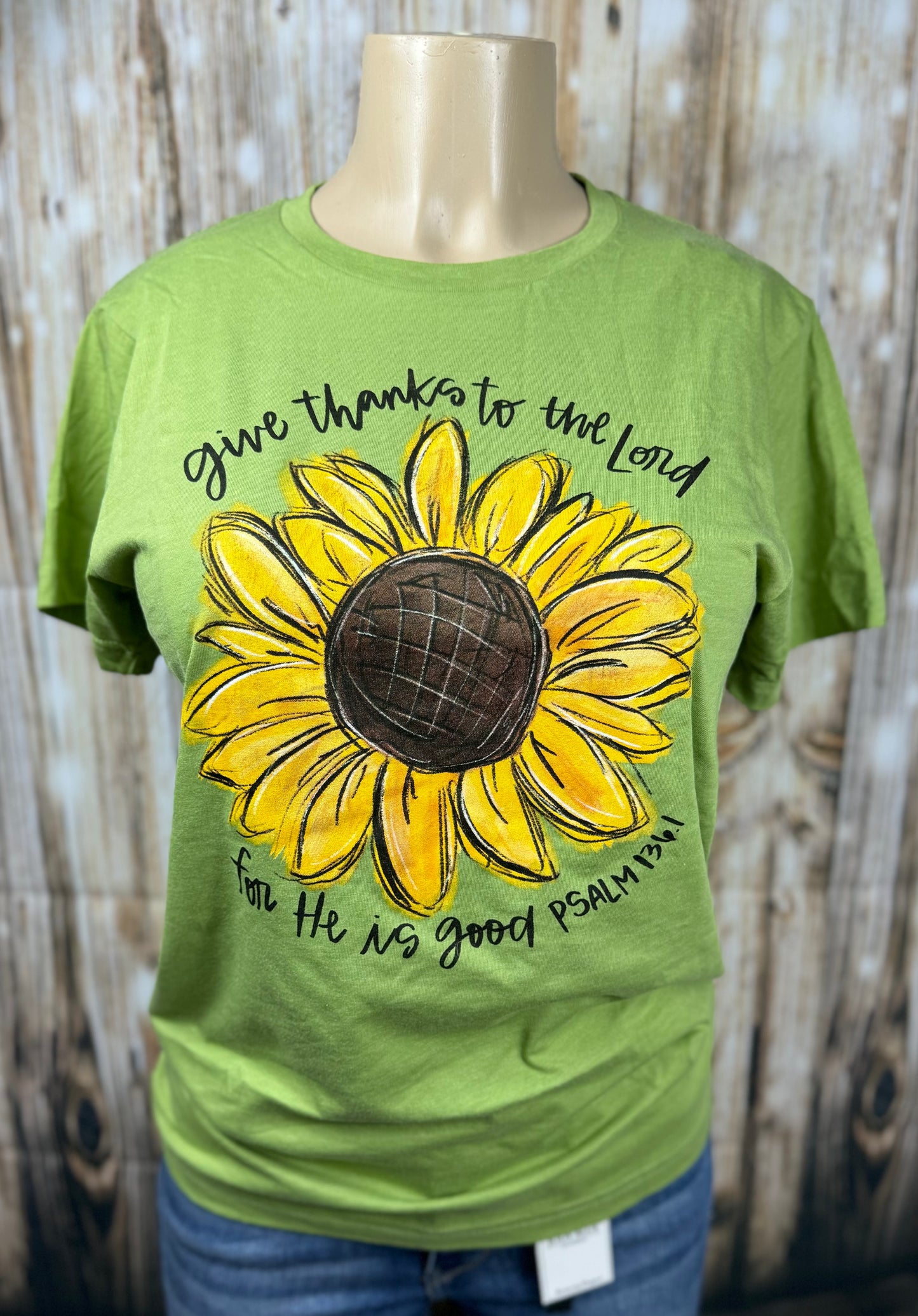 Give Thanks To The Lord Sunflower Tee - the Boujee Sunflower