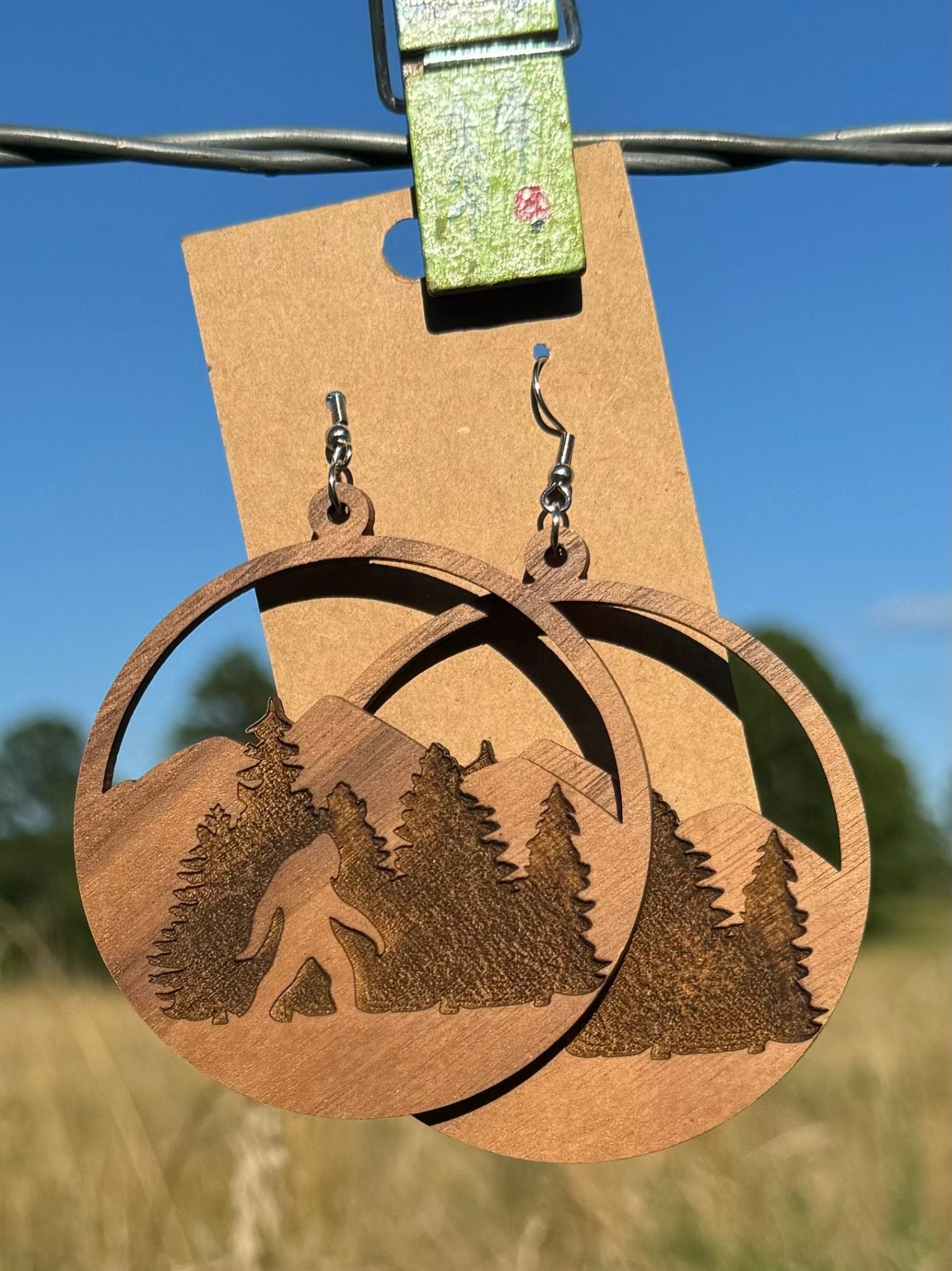 Bigfoot Wooden Earrings - the Boujee Sunflower