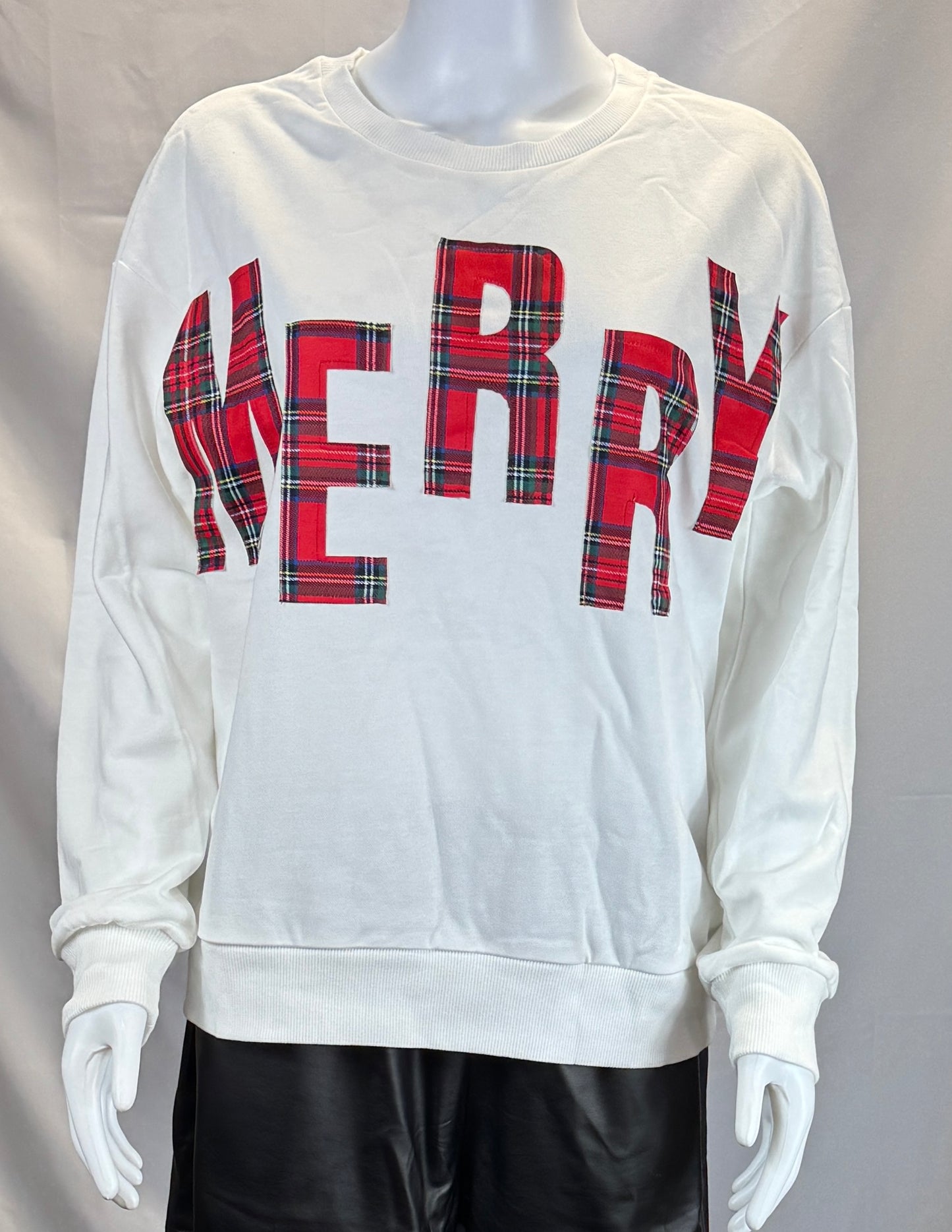 Merry Letter Patchwork Sweatshirt
