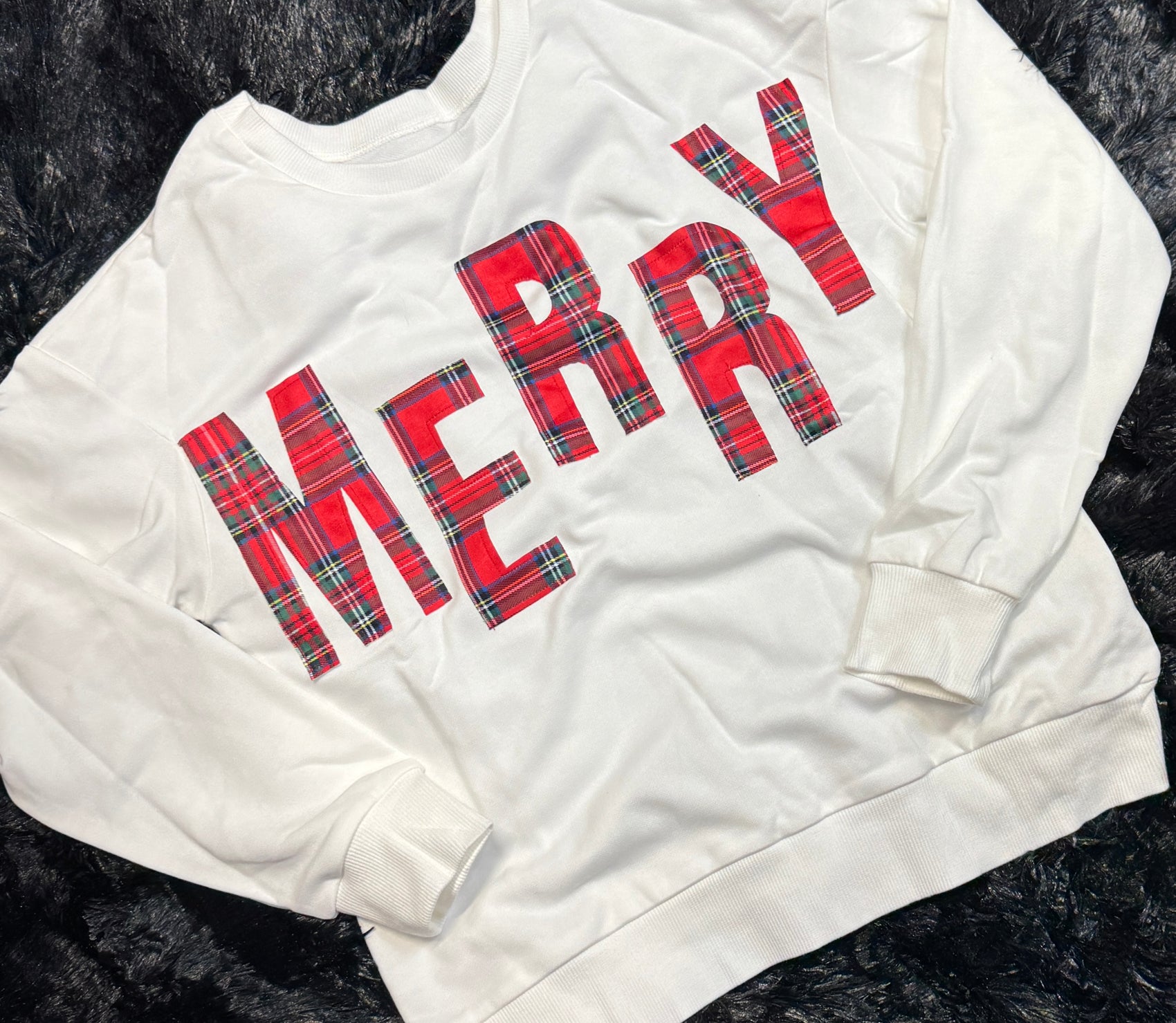 Merry Letter Patchwork Sweatshirt