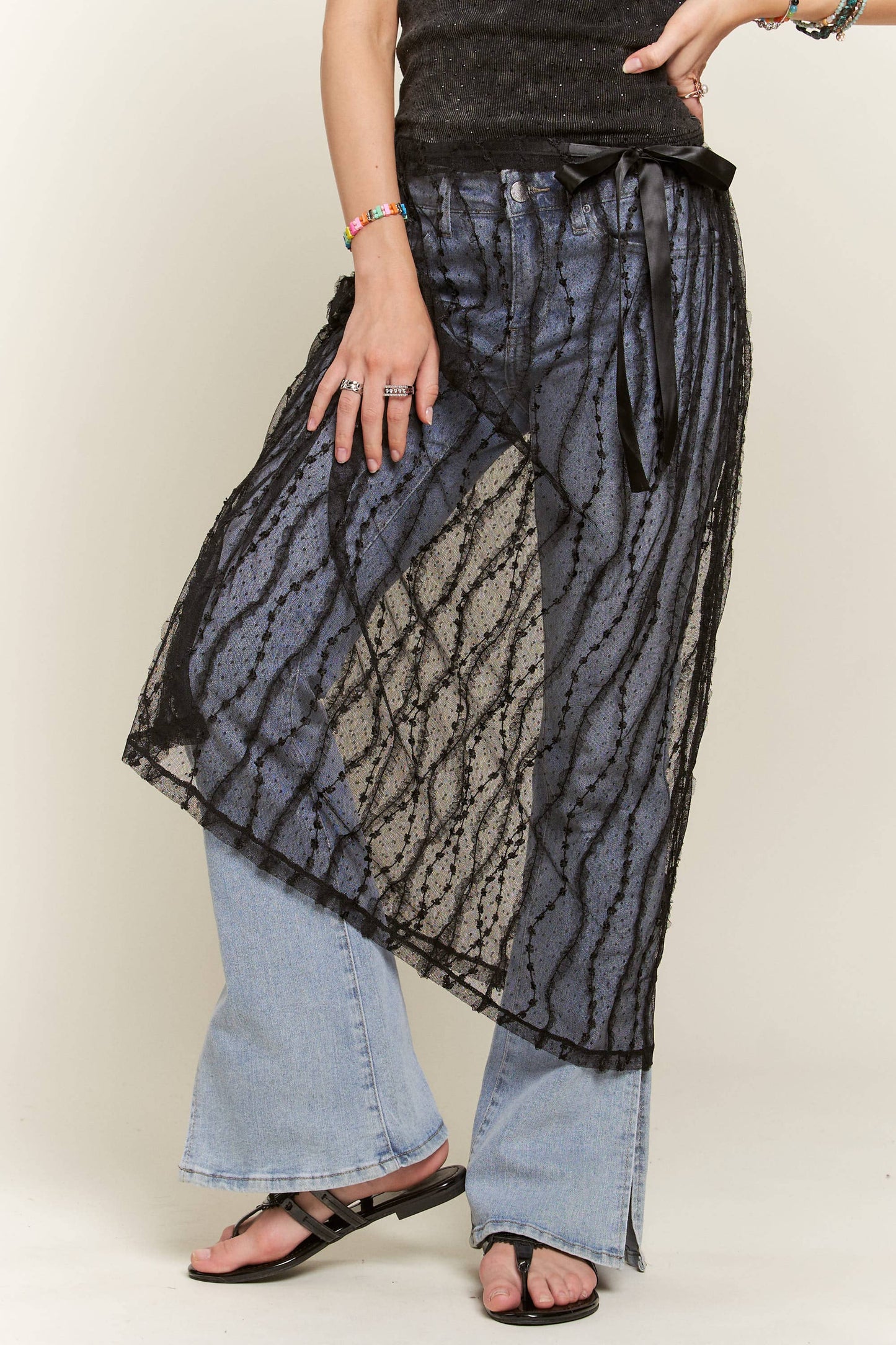 SHEER LAYERED MESH SKIRT