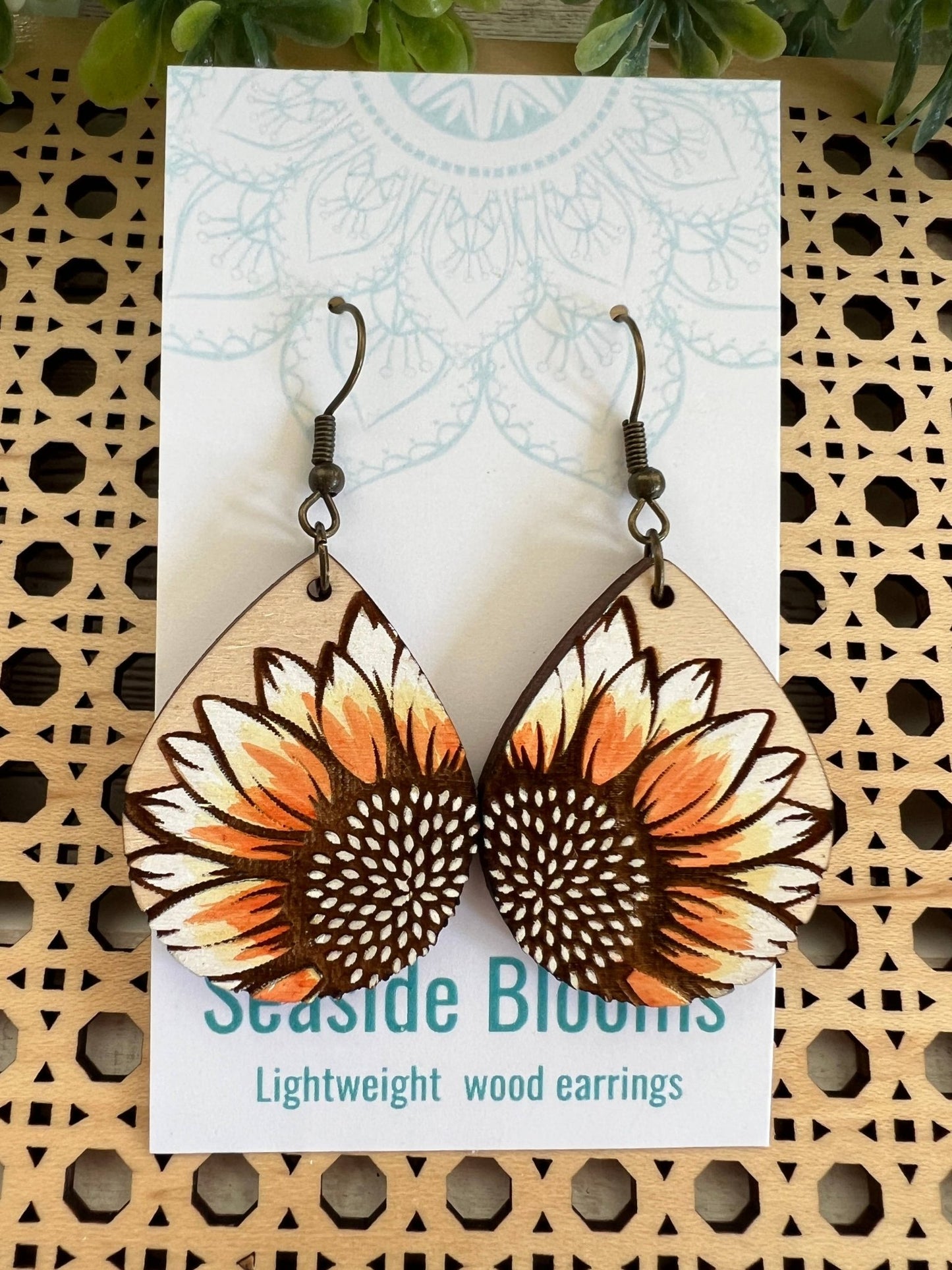 Sunflower Water Color Earrings - the Boujee Sunflower