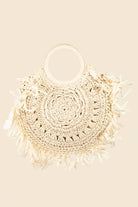 Straw Braided Fringe Bag - the Boujee Sunflower