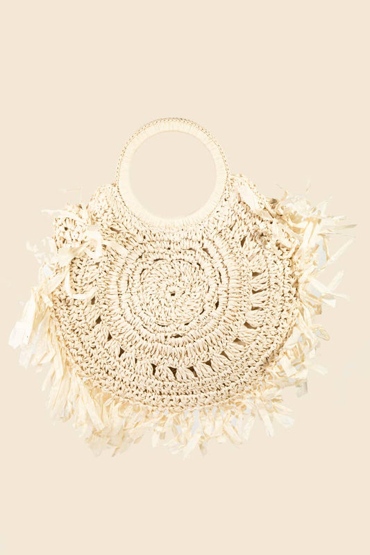 Straw Braided Fringe Bag - the Boujee Sunflower