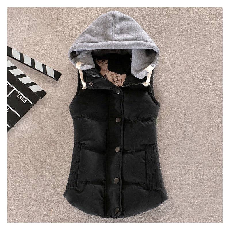 Hooded Drawstring Vest