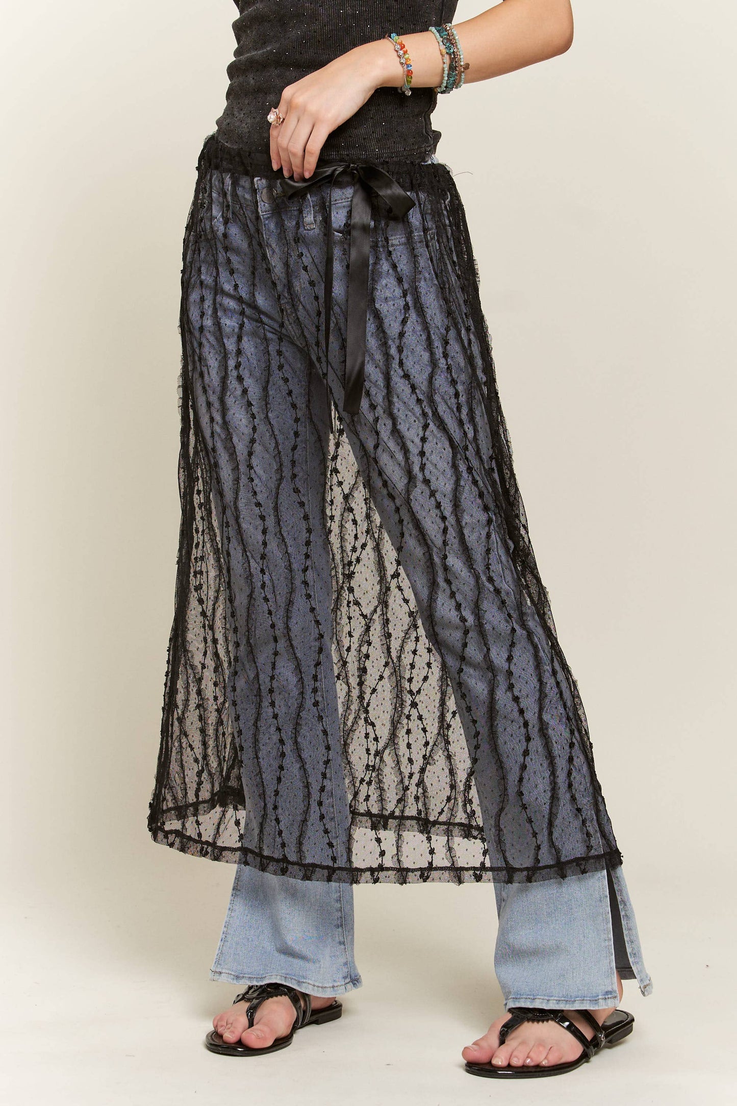 SHEER LAYERED MESH SKIRT