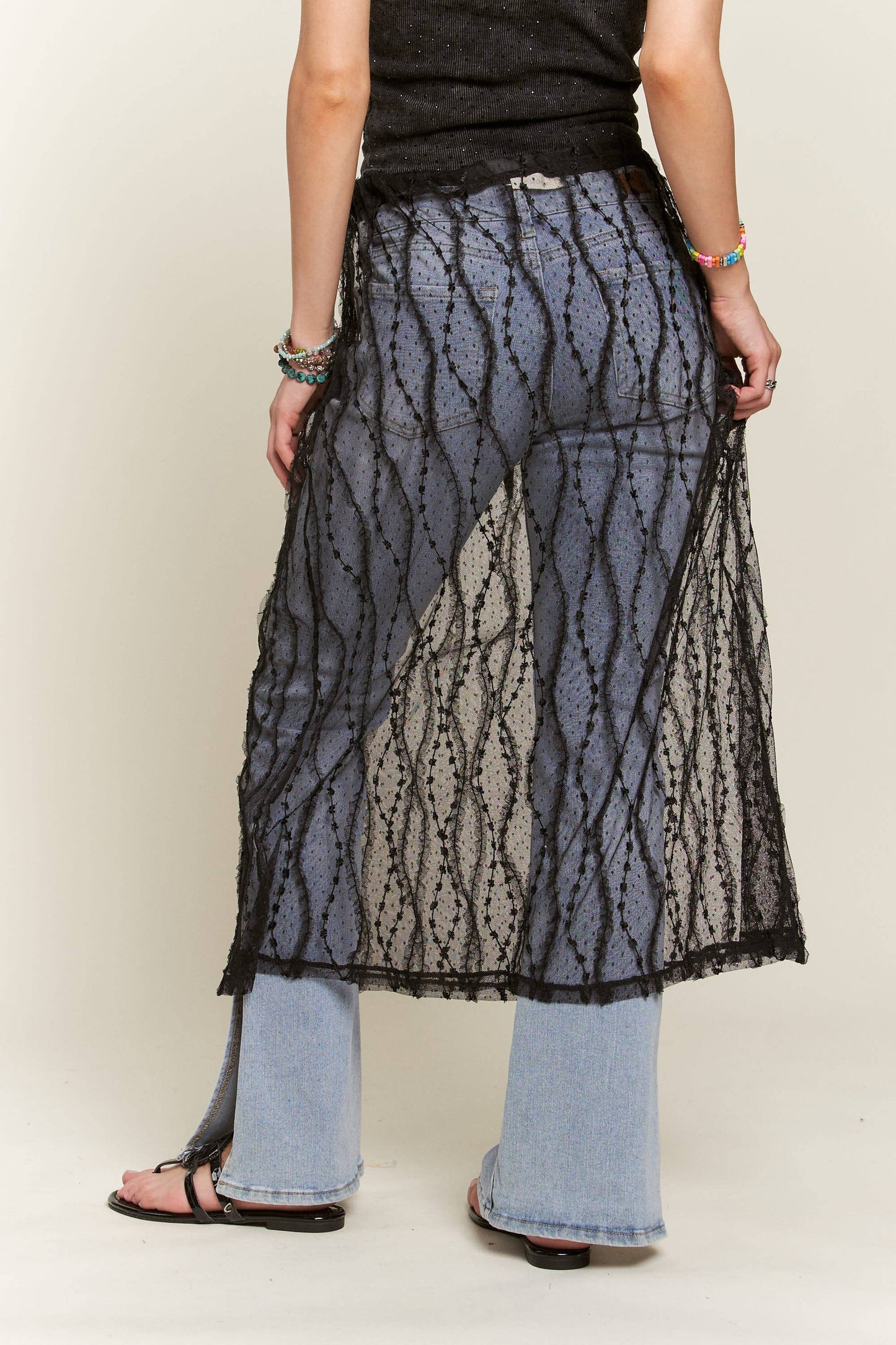 SHEER LAYERED MESH SKIRT