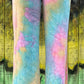 Bluivy brand. Bright, pastel colored, tie dyed loungers with elastic drawstring waist and pockets in French terry fabric. S, M, L. $33