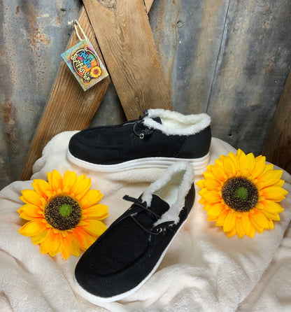 Fluffy Flat Slip On Shoes - the Boujee Sunflower