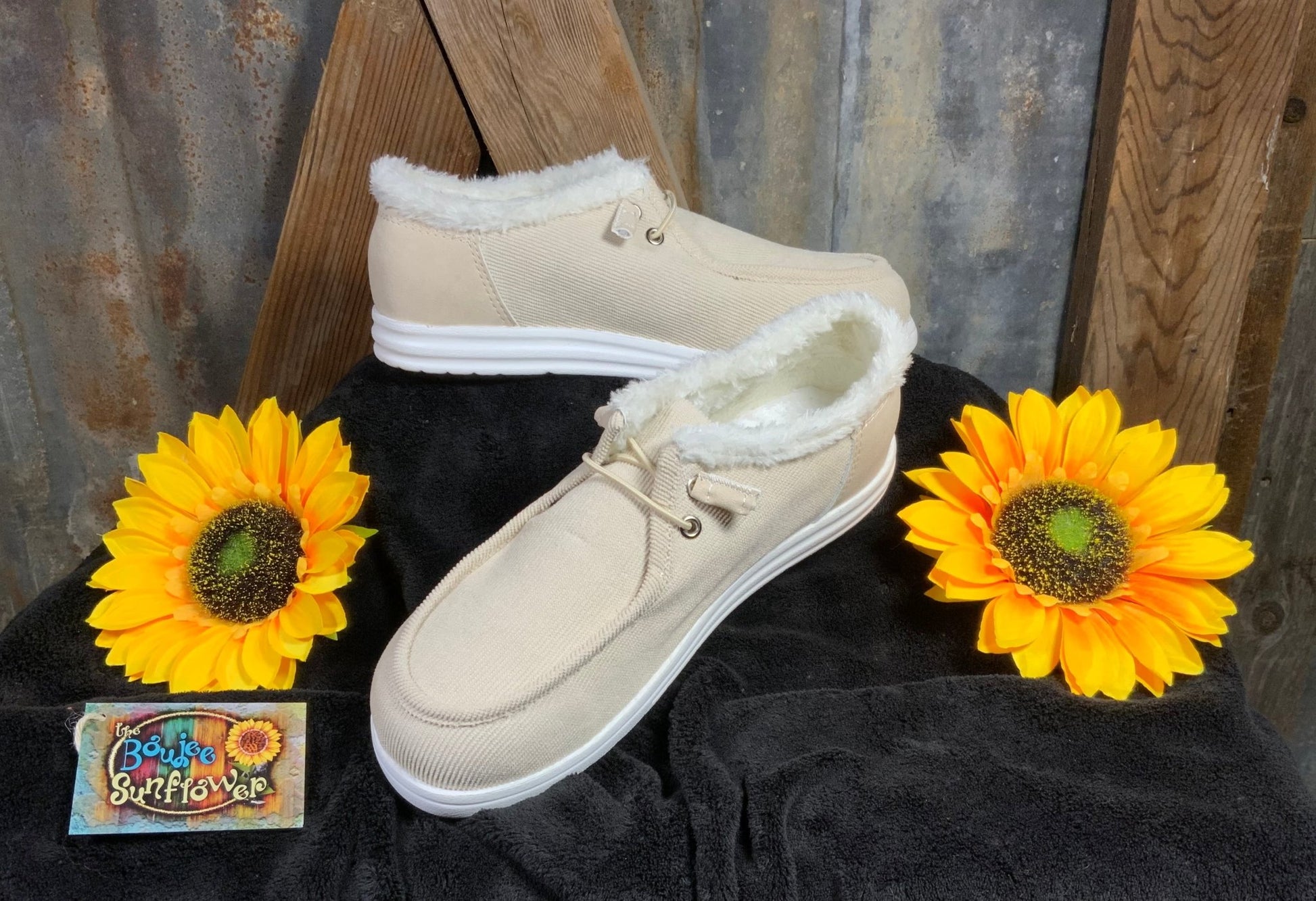 Fluffy Flat Slip On Shoes - the Boujee Sunflower