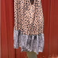 Vanilla Monkey. Color block animal print tie keyhole neck. Sleeveless. Tiered. Dress it up or down. S, M, L $25