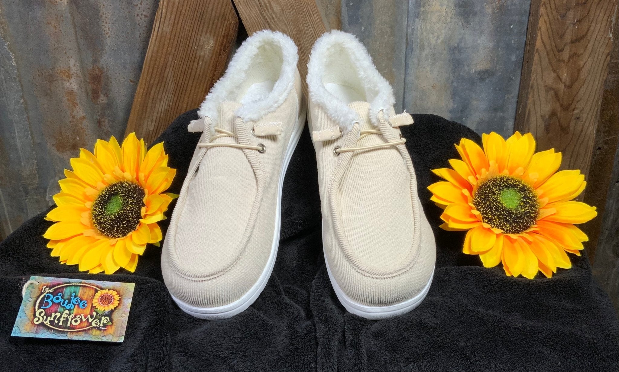 Fluffy Flat Slip On Shoes - the Boujee Sunflower