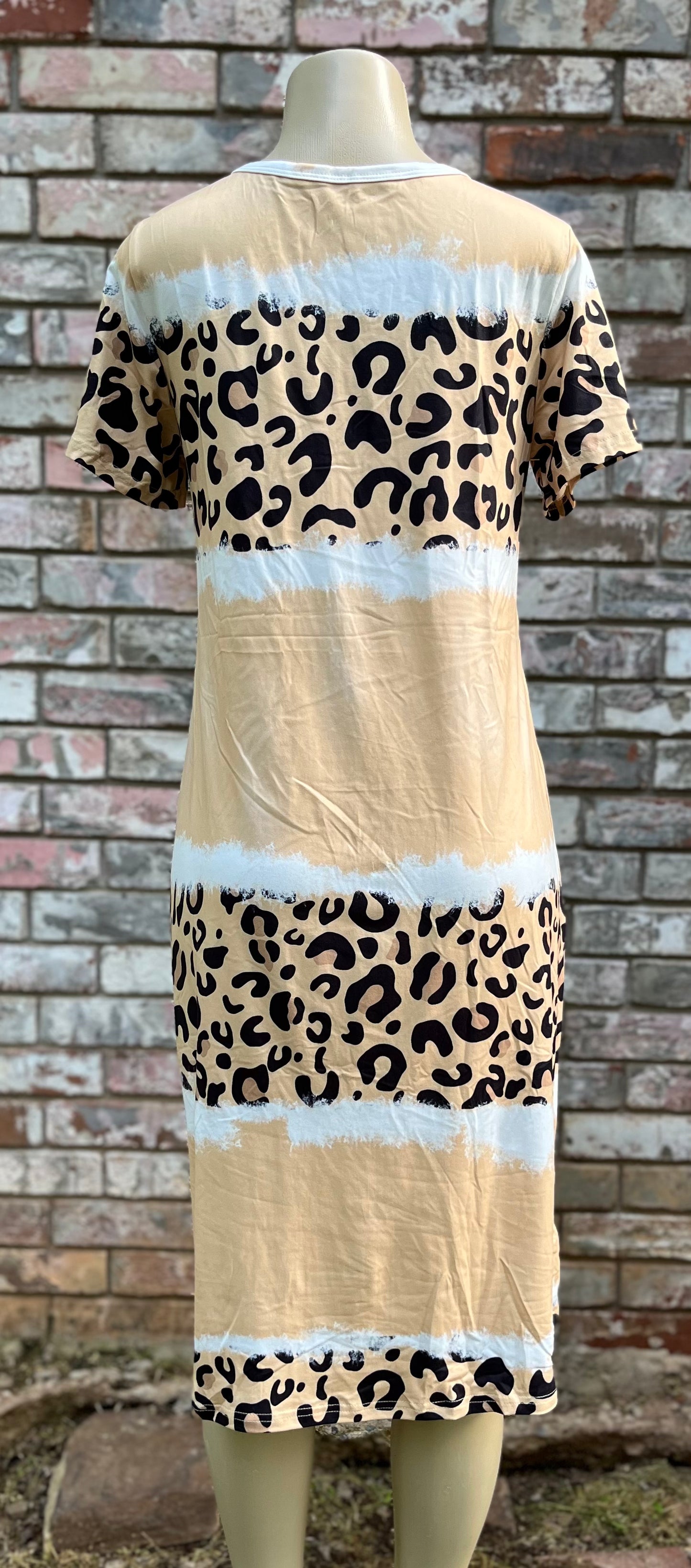 Cream Leopard T-shirt Dress - the Boujee Sunflower