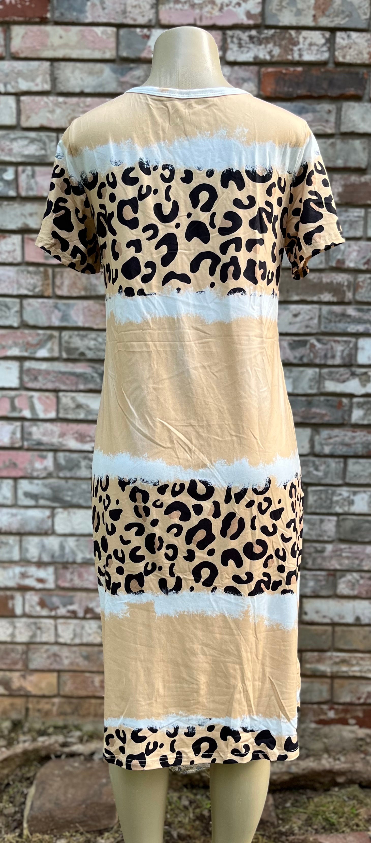 Cream Leopard T-shirt Dress - the Boujee Sunflower