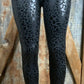 Blushing Owl Co brand. Shiny black leopard print leggings with high waist. S, M, L, XL. $20