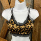 JadyK brand. Silky padded leapard and black lace bralette with spaghetti straps. S/M, M/L $18