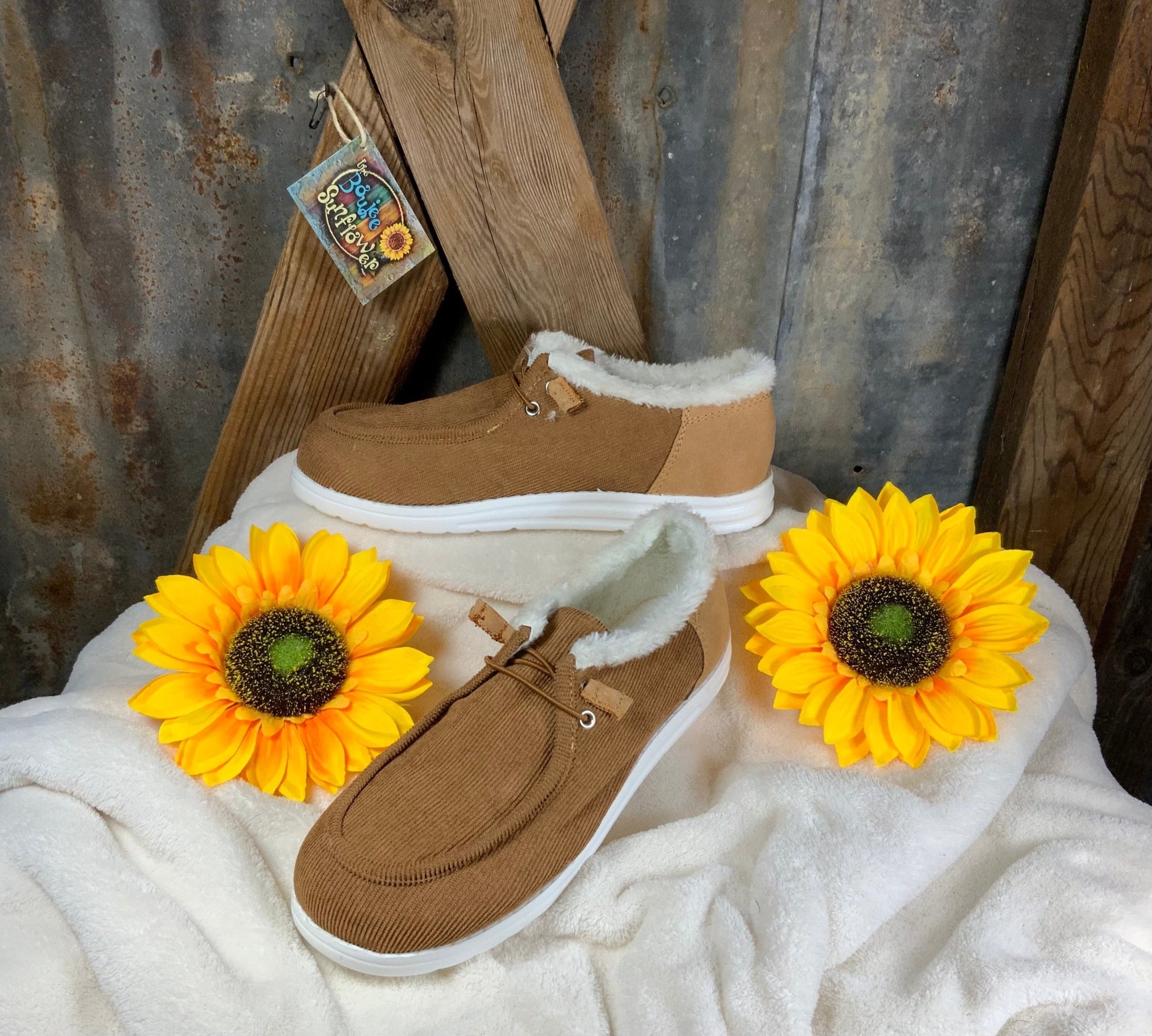 Fluffy Flat Slip On Shoes - the Boujee Sunflower